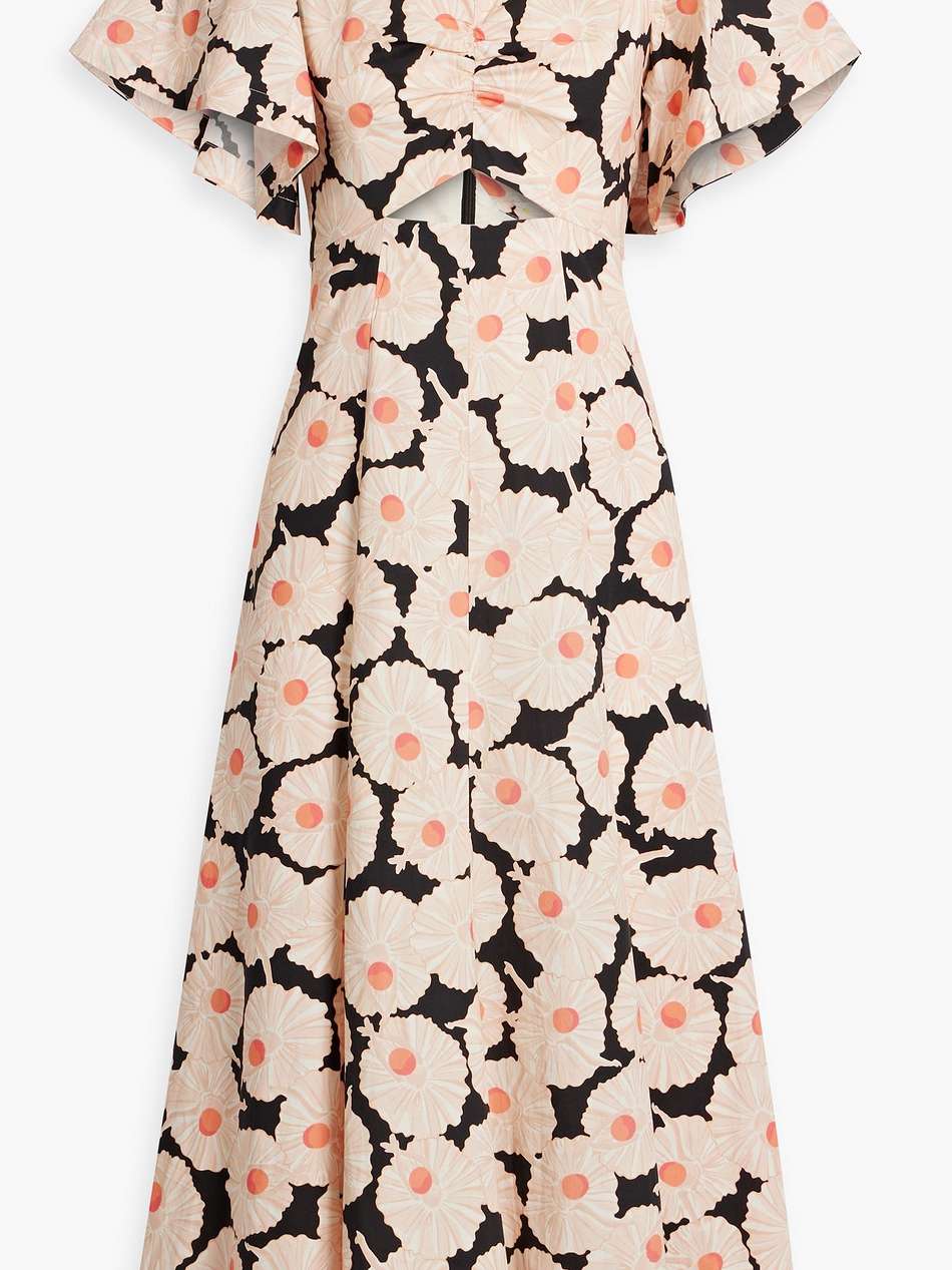 romilly floral-print stretch cotton-poplin midi dress
