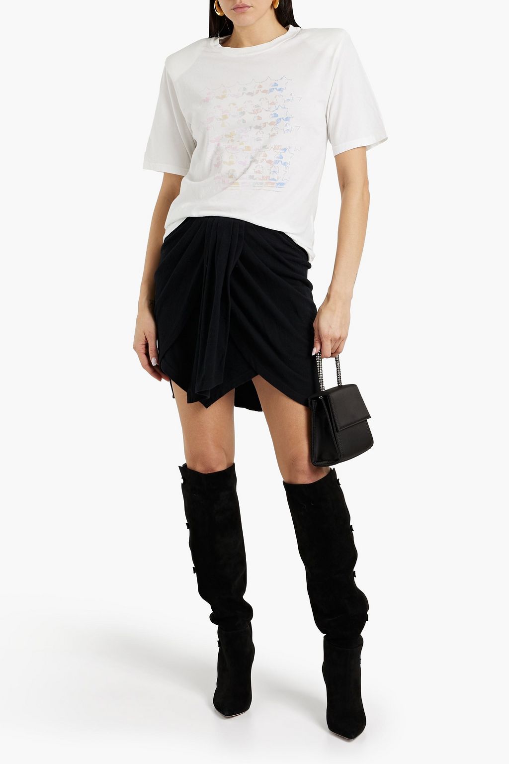 IRO Serta draped cotton-blend mini skirt