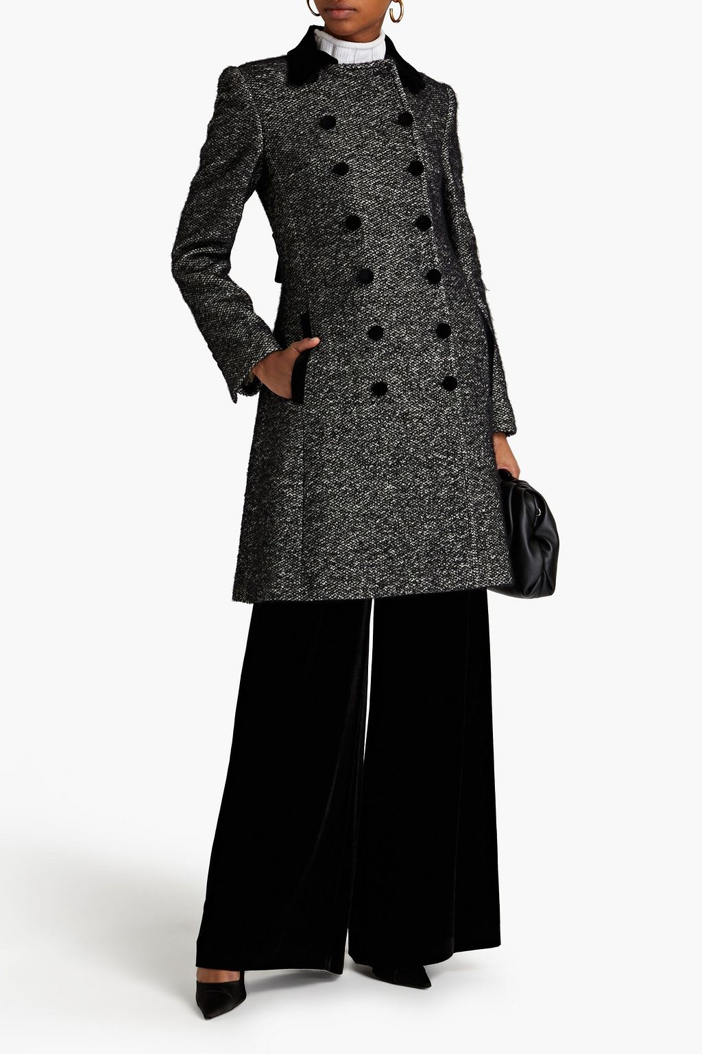 DOLCE & GABBANA Double-breasted wool-blend bouclé coat
