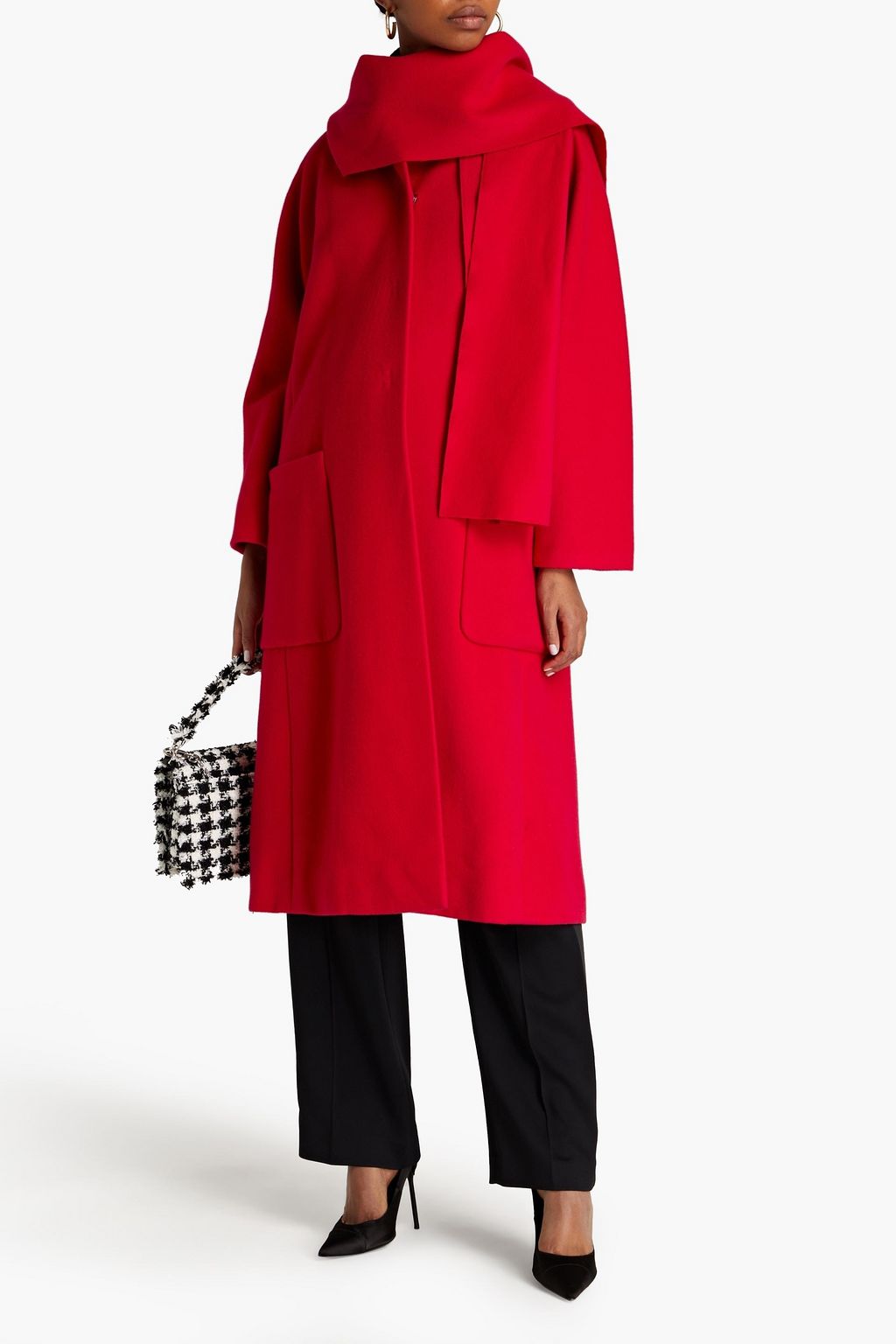 DOLCE & GABBANA Layered draped wool and cashmere-blend felt coat