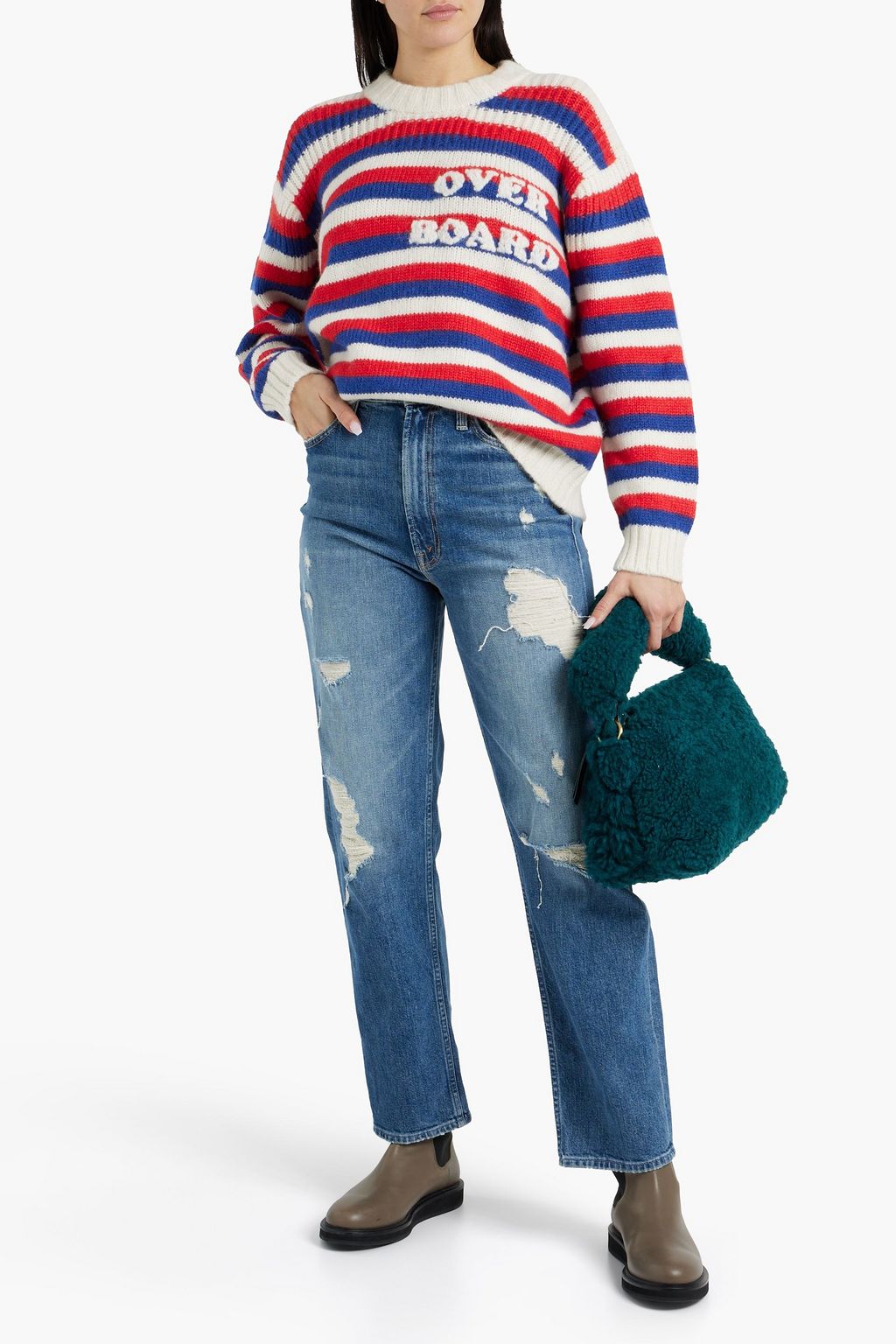 MOTHER Biggie striped alpaca-blend sweater