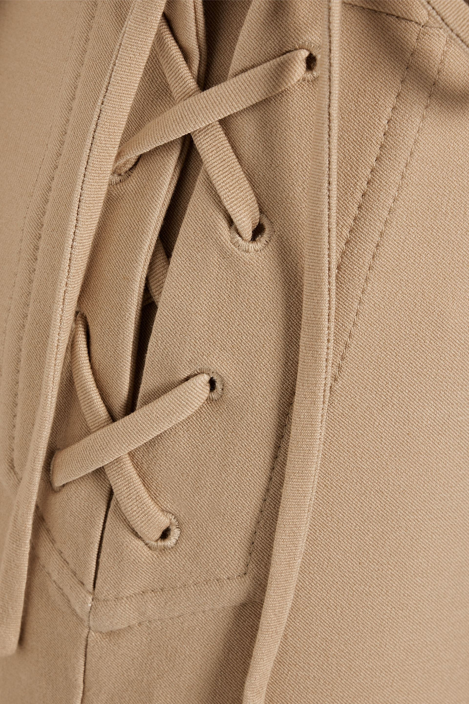 Derek Lam 10 Crosby Curtis Lace-up Side Straight Pants In Sand