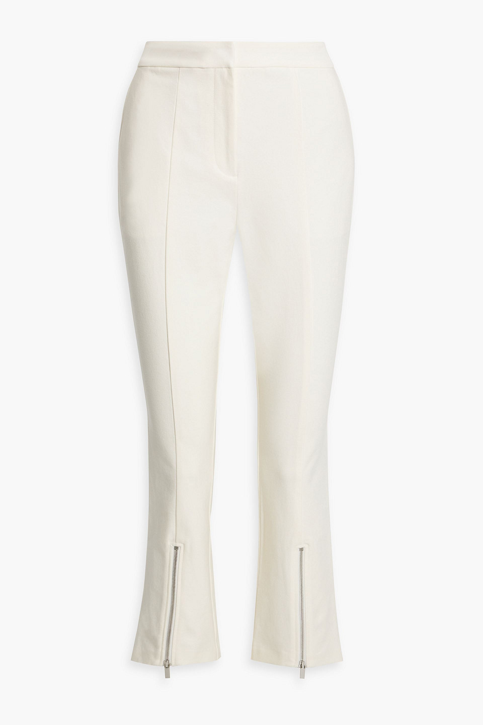 Derek Lam 10 Crosby Van Cropped Cotton-blend Slim-leg Pants In Ivory