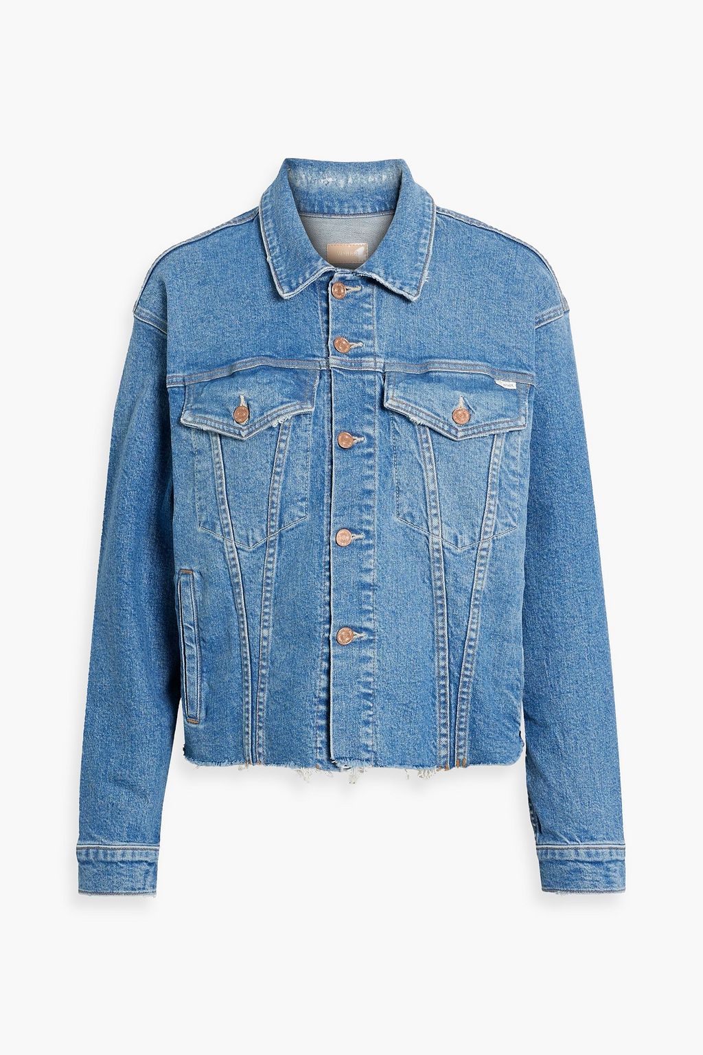 MOTHER The Cut Drifter distressed denim jacket | THE OUTNET