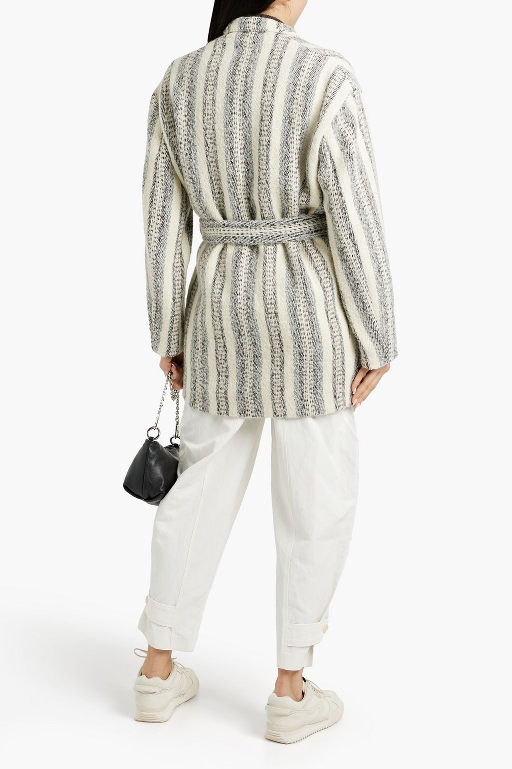 IRO Kiraz striped brushed tweed coat