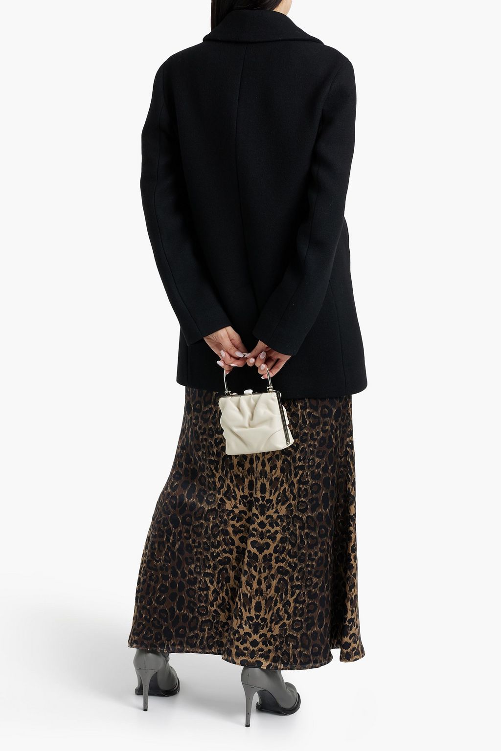 IRO Erso doppelreihiger Mantel aus Twill aus einer Wollmischung