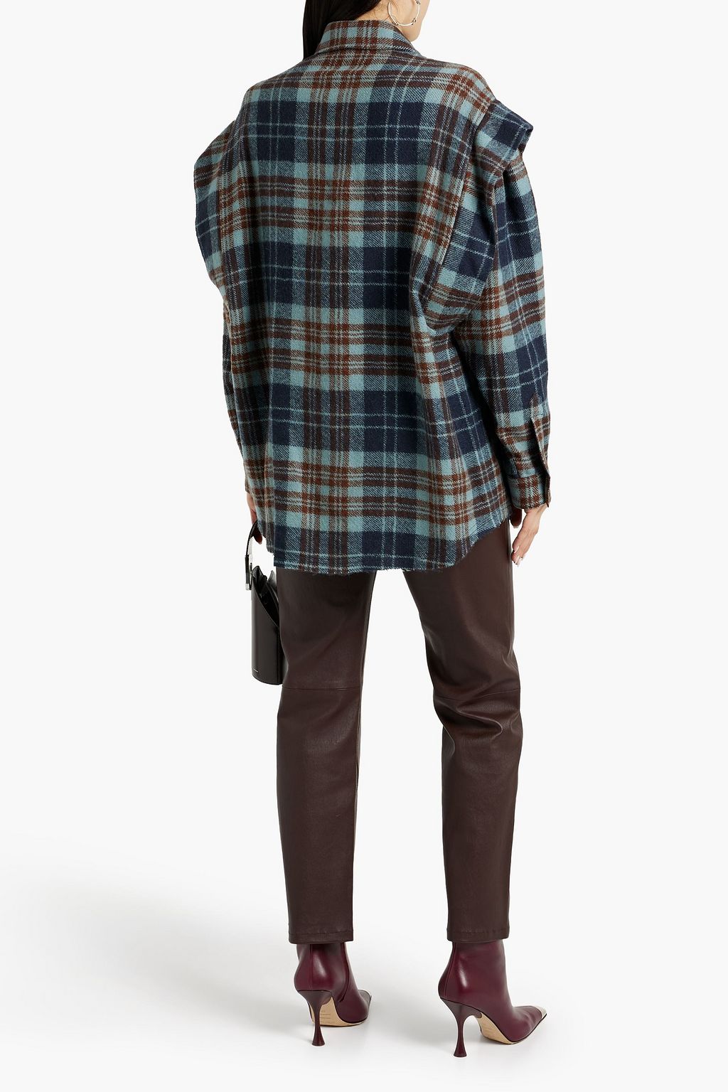IRO Gabyn checked wool-twill shirt