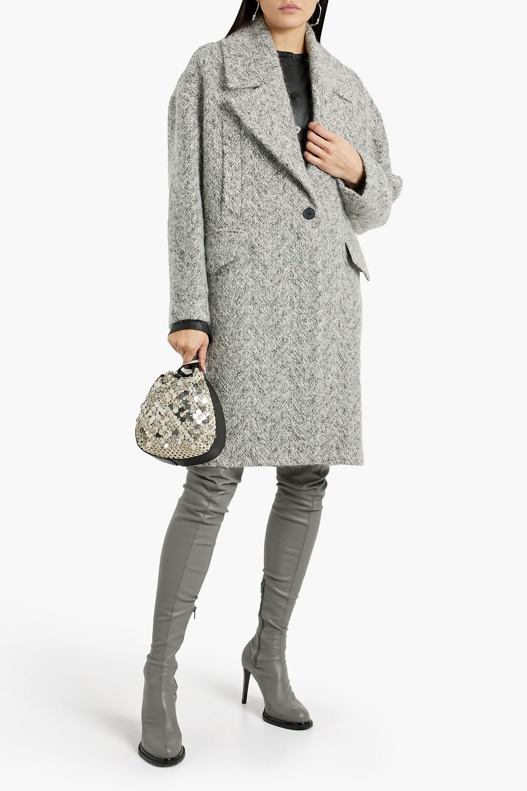 IRO Cares brushed tweed coat