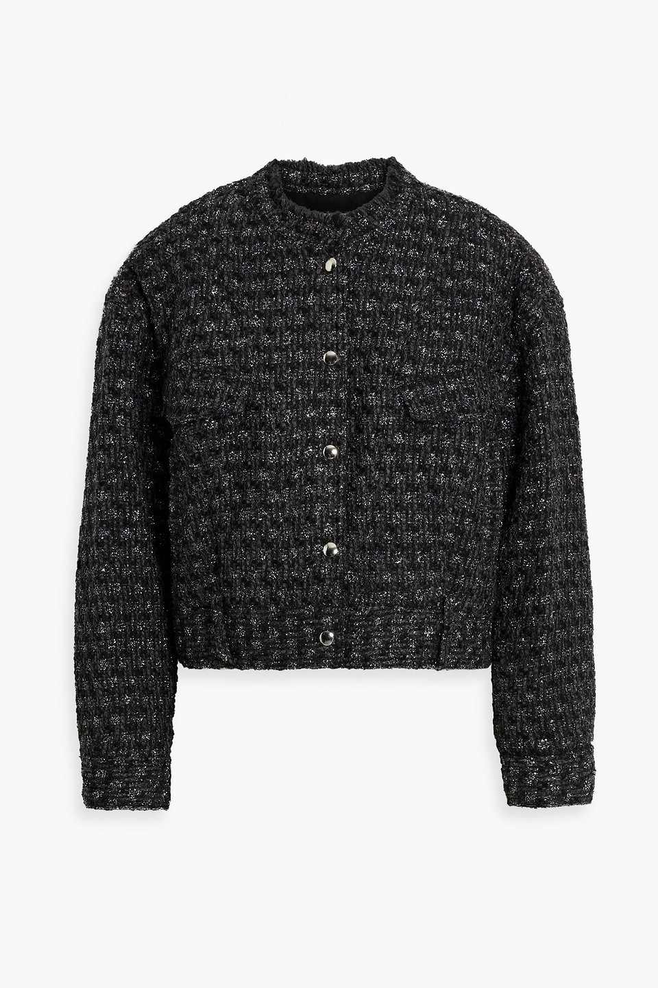 Iro Koray Metallic Bouclé-tweed Jacket In Dark Gray