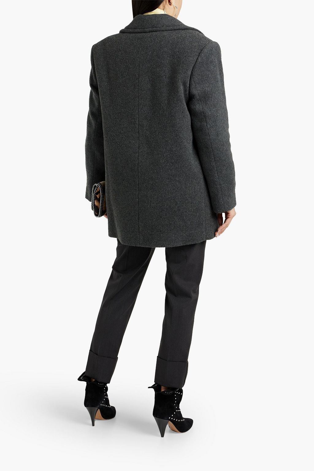IRO Lidi double-breasted brushed wool-blend felt coat