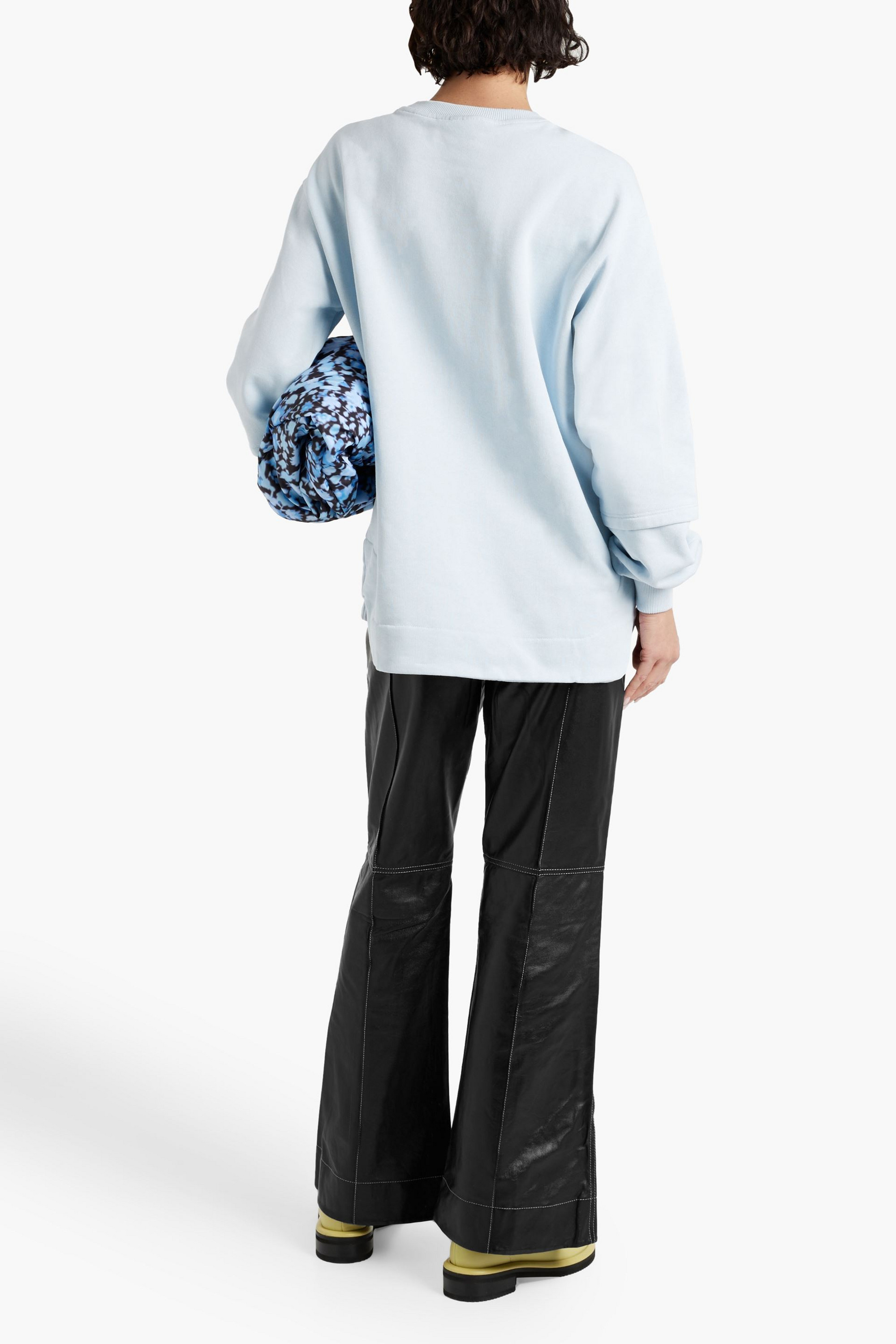 GANNI Leather flared pants