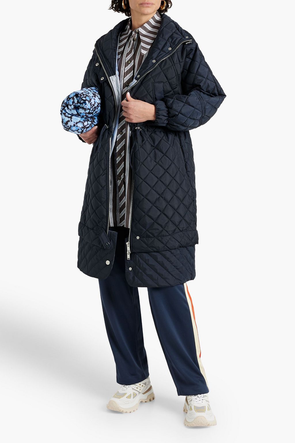 GANNI Quilted shell coat