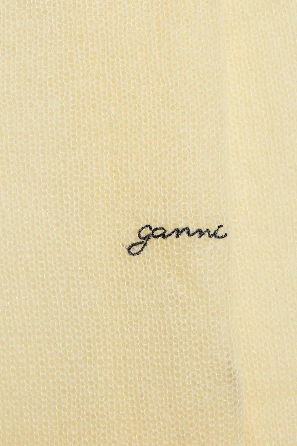 GANNI Embroidered mohair-blend sweater