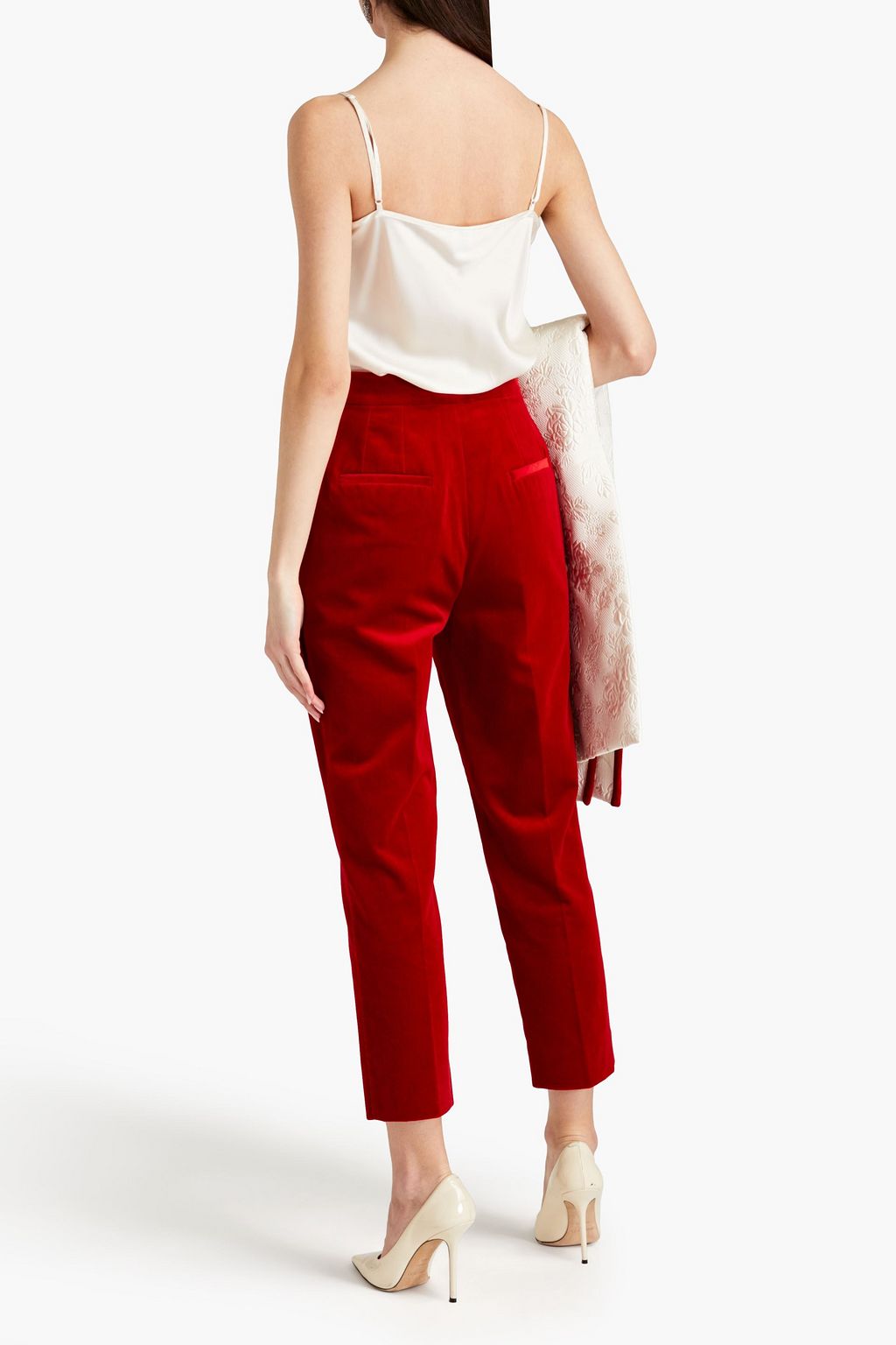 Dolce & Gabbana Gray Wool Pleated Cropped Trouser Pants main image 0