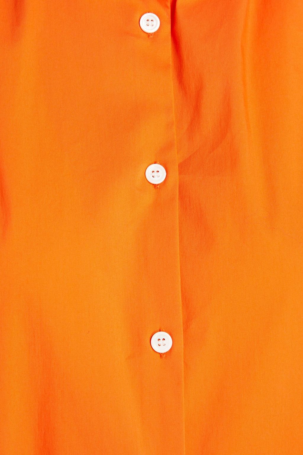 MAJE Gathered cotton-blend poplin shirt