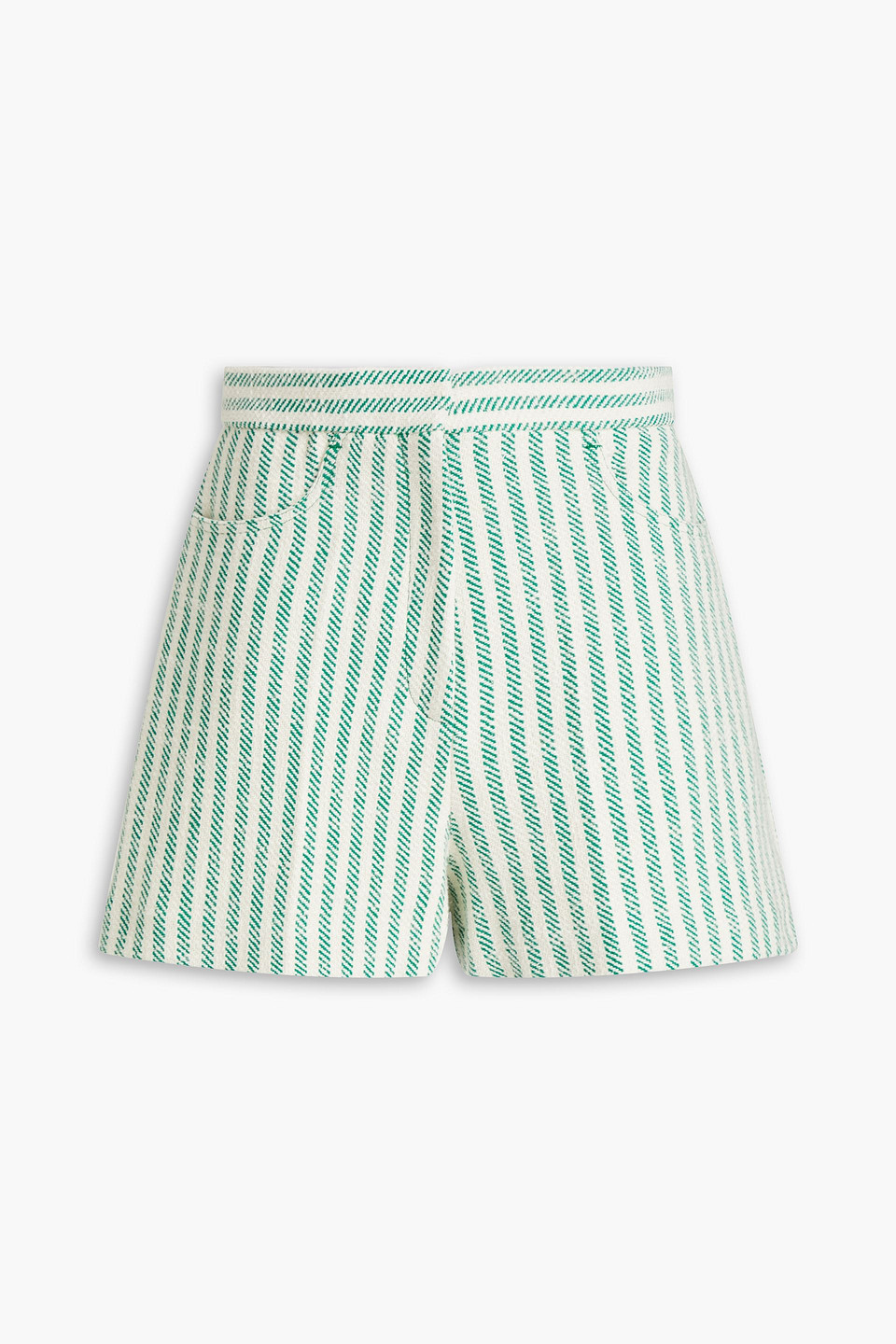 Sandro Mathis Striped Cotton-blend Tweed Shorts In Ecru