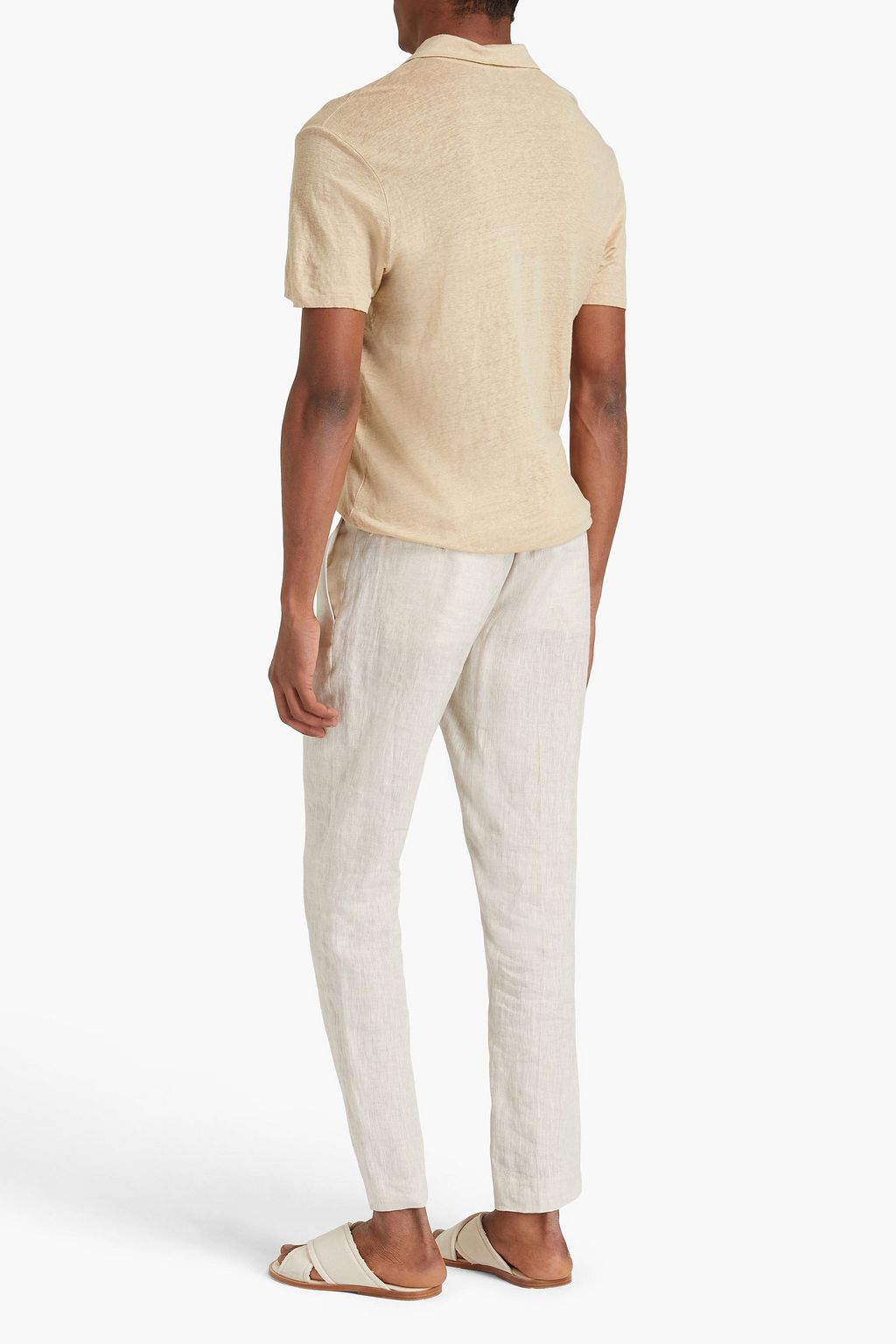 SANDRO Beach linen-jersey polo shirt