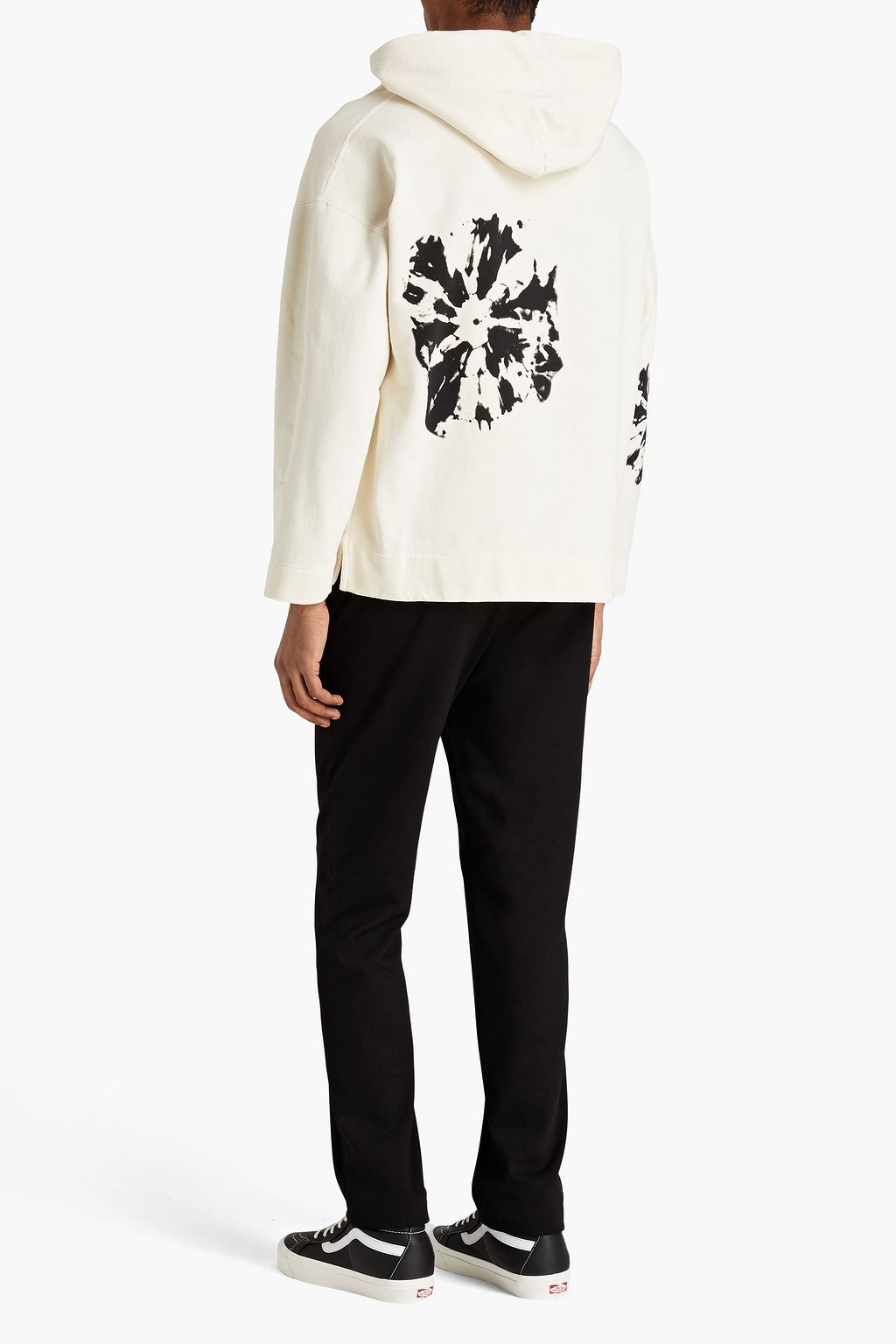 SANDRO Printed French cotton-terry hoodie