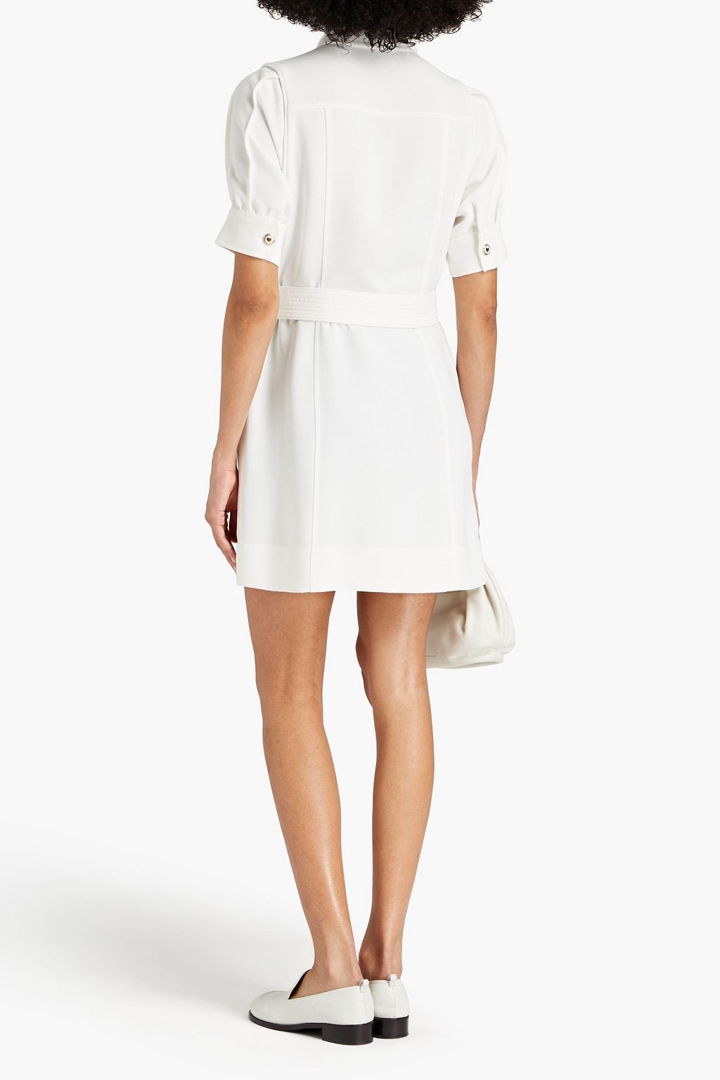 SANDRO Belted crepe mini dress