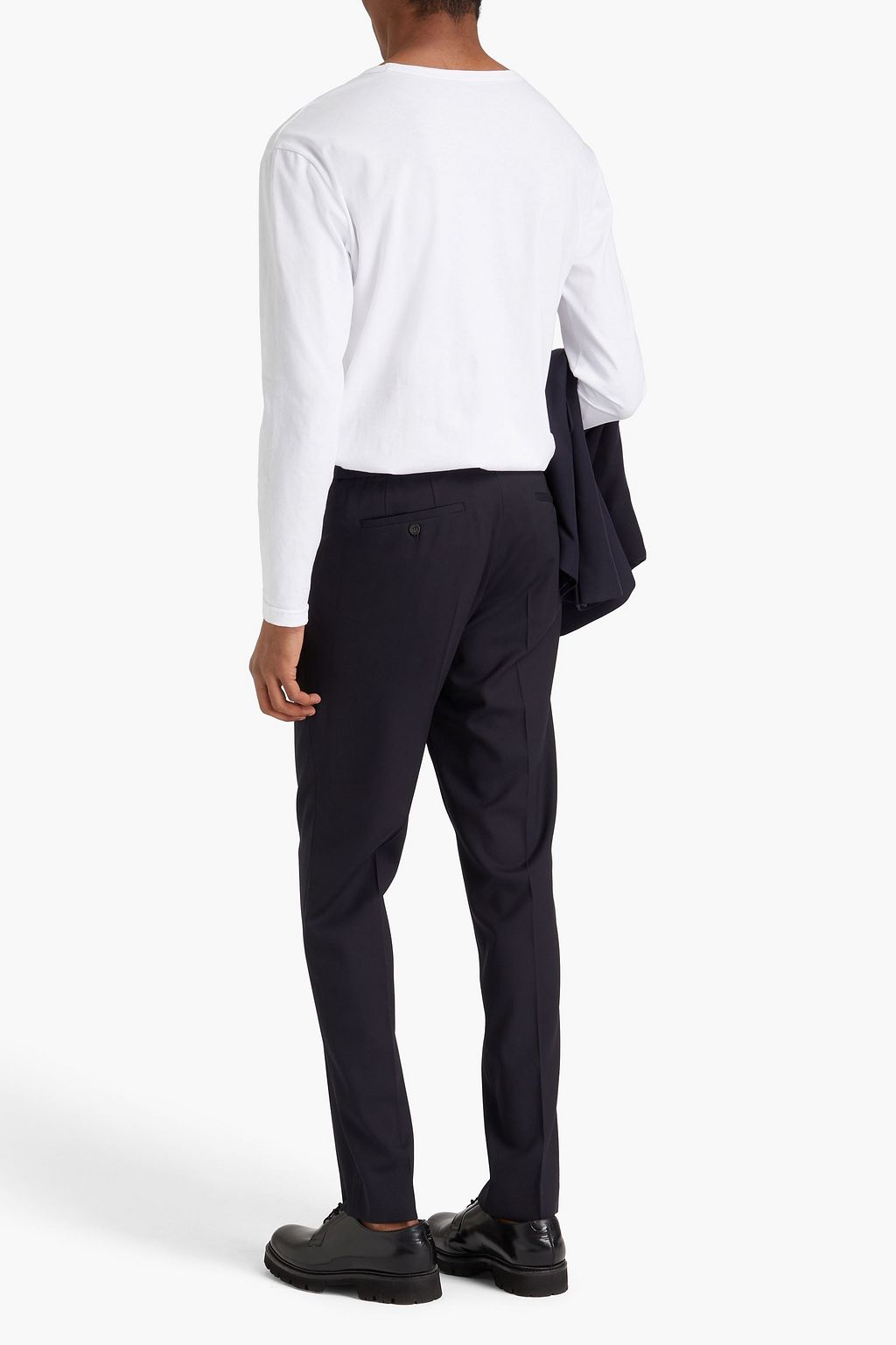 SANDRO Slim-fit wool-twill pants