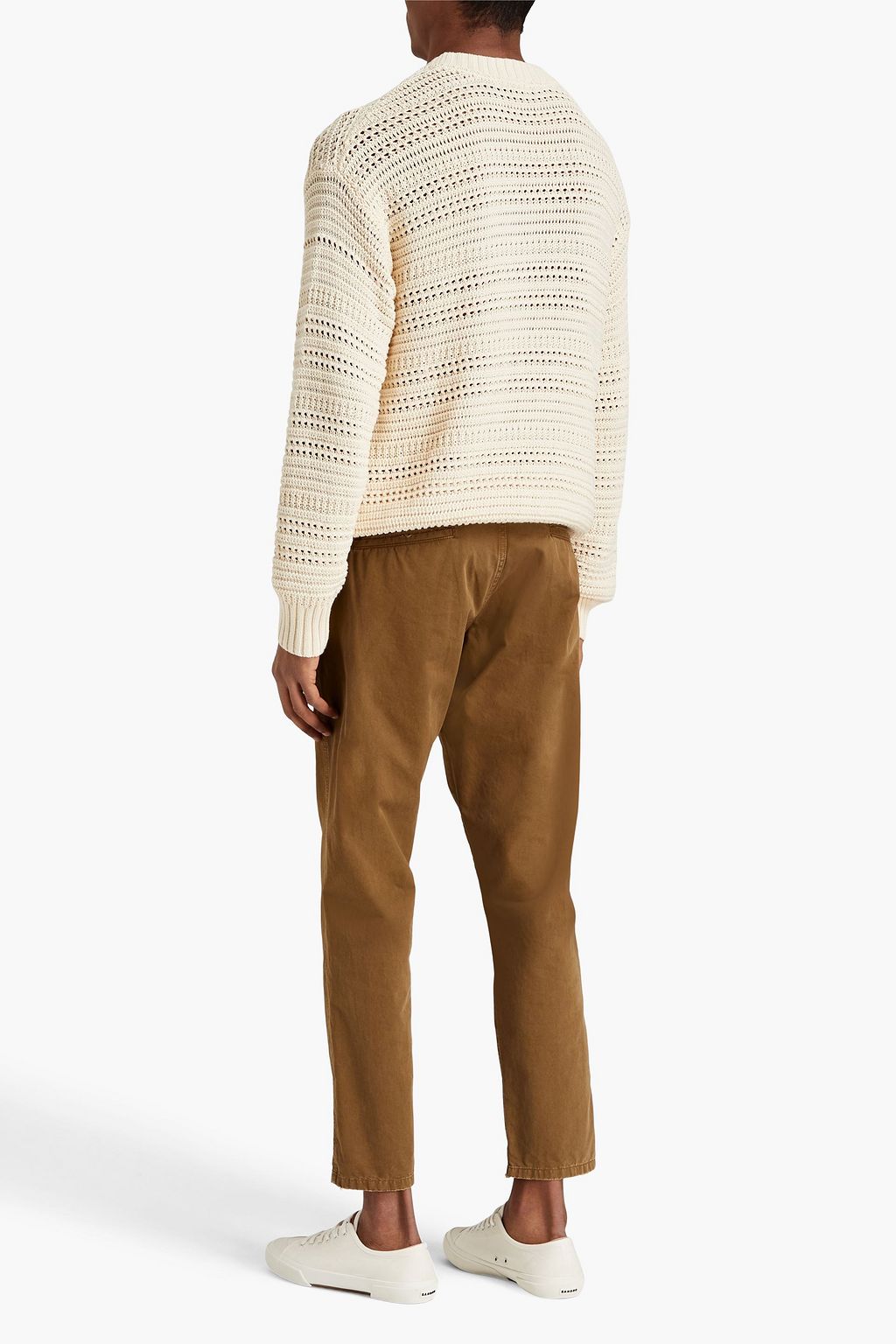 SANDRO Open-knit cotton sweater