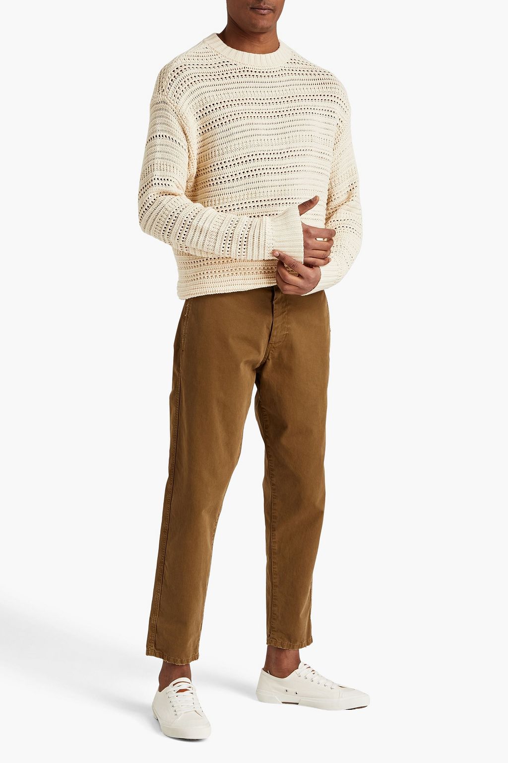 SANDRO Open-knit cotton sweater