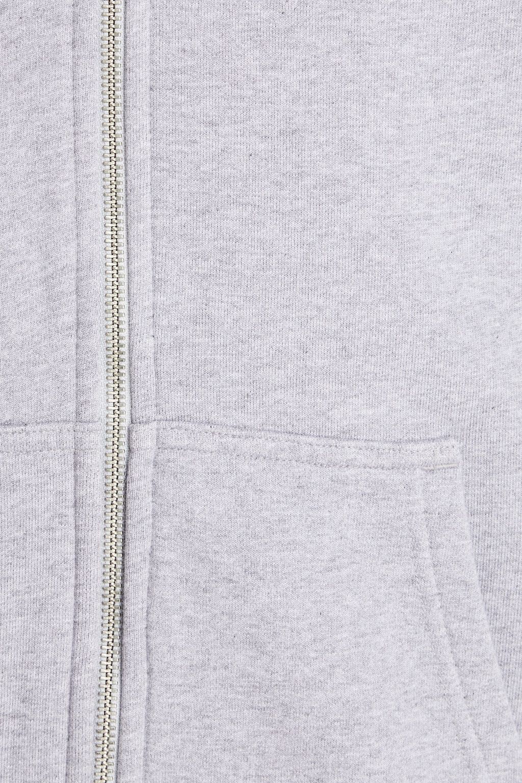 SANDRO Mélange cotton-fleece zip-up hoodie