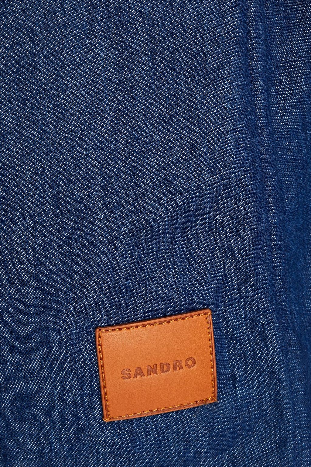 SANDRO Appliquéd chambray shirt