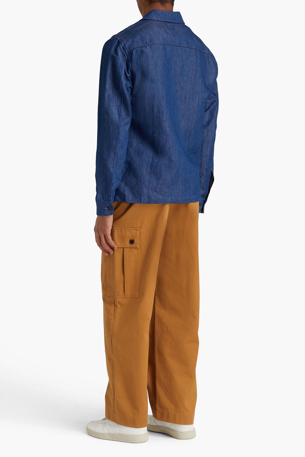 SANDRO Appliquéd chambray shirt