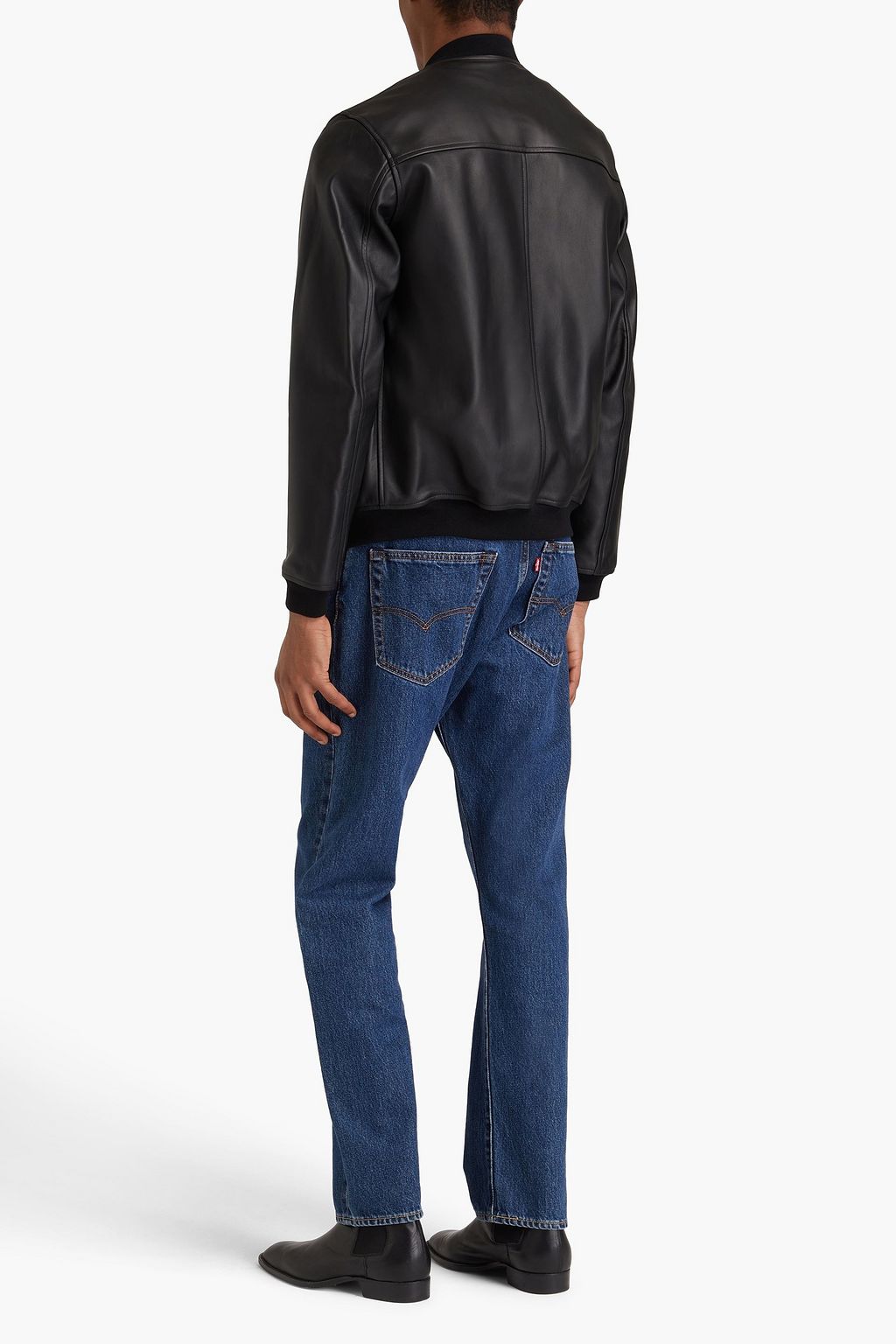 SANDRO Monaco leather bomber jacket