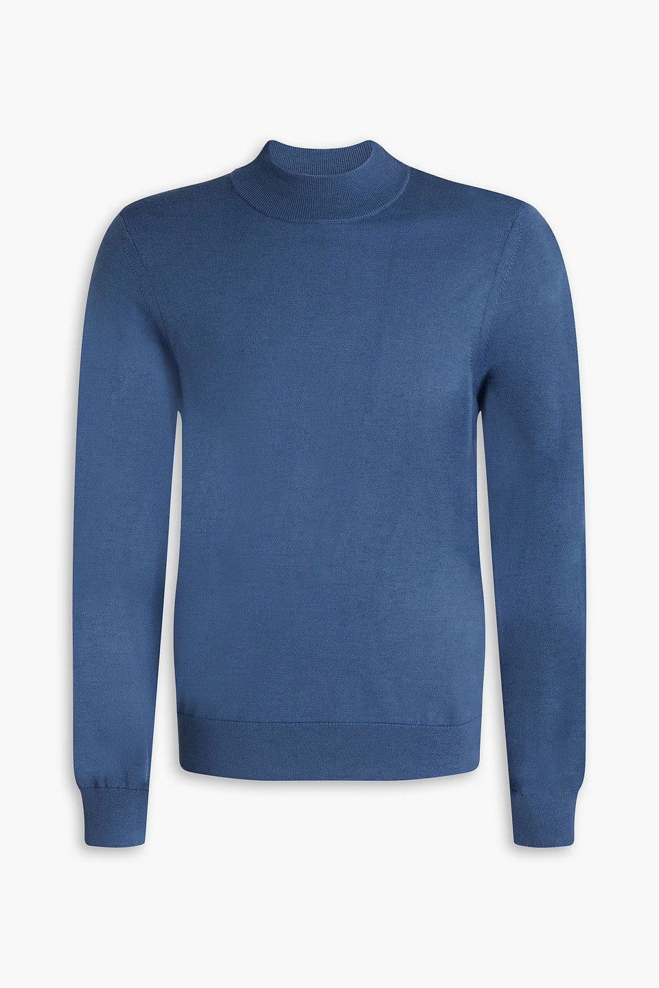 Sandro Funnel Neck Sweater In Slate Blue