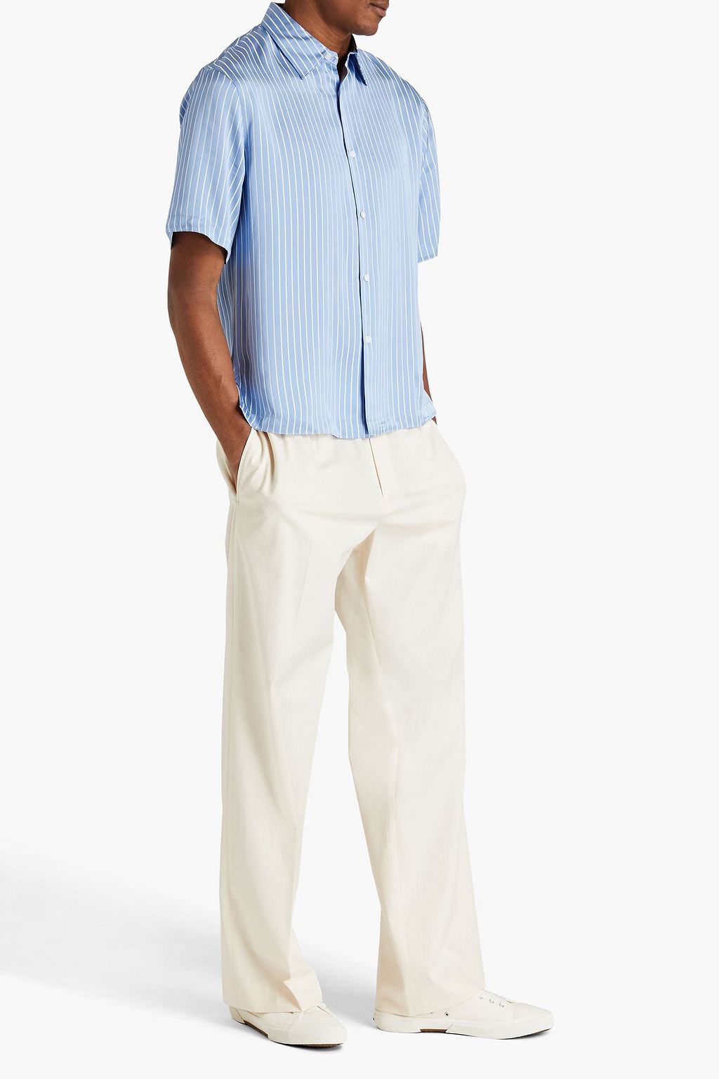 SANDRO Cotton-blend twill pants