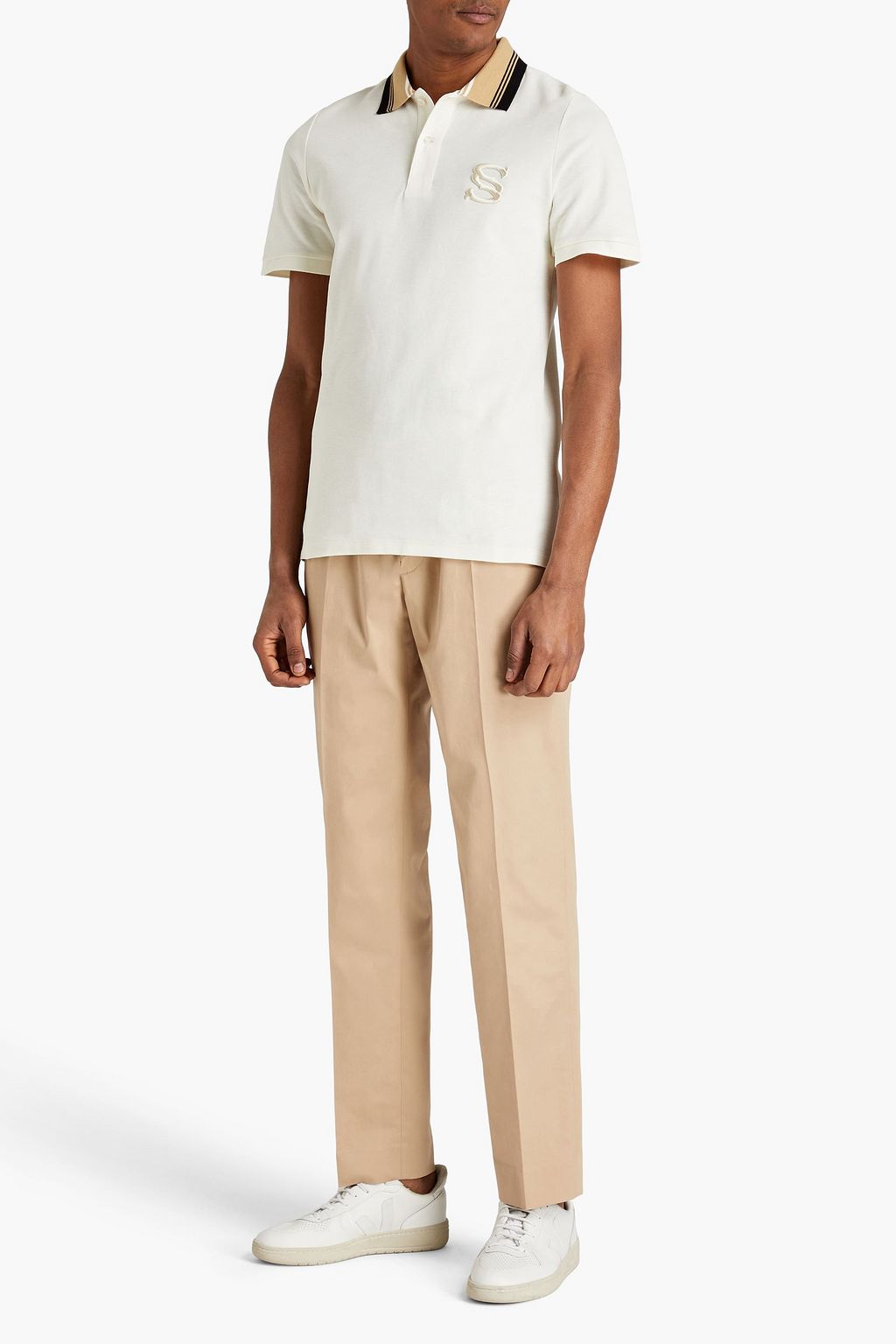 SANDRO Cotton-piqué polo shirt