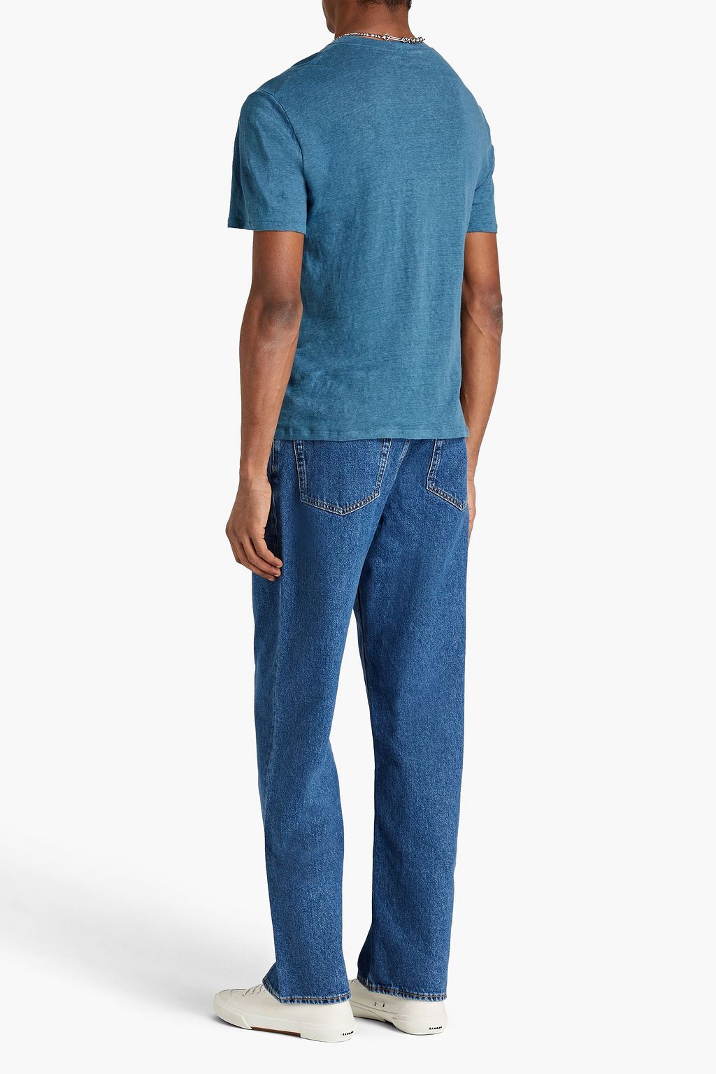 SANDRO Clash slub linen T-shirt