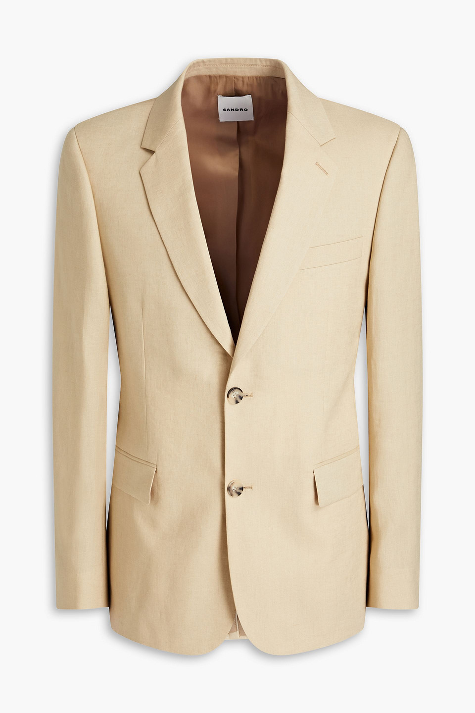 Sandro Slim-fit Linen Blazer In Natural