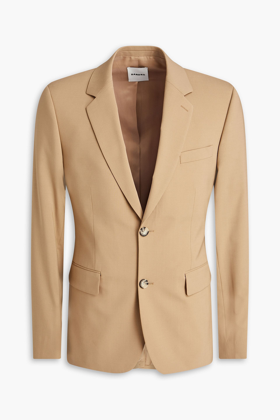 Sandro Wool-blend Blazer In Sand