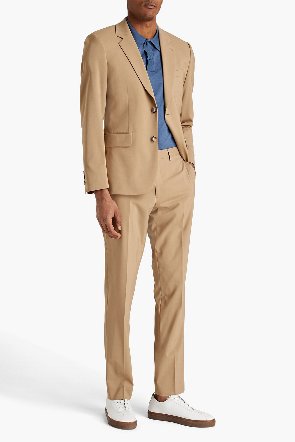 Shop Sandro Wool-blend Blazer In Sand