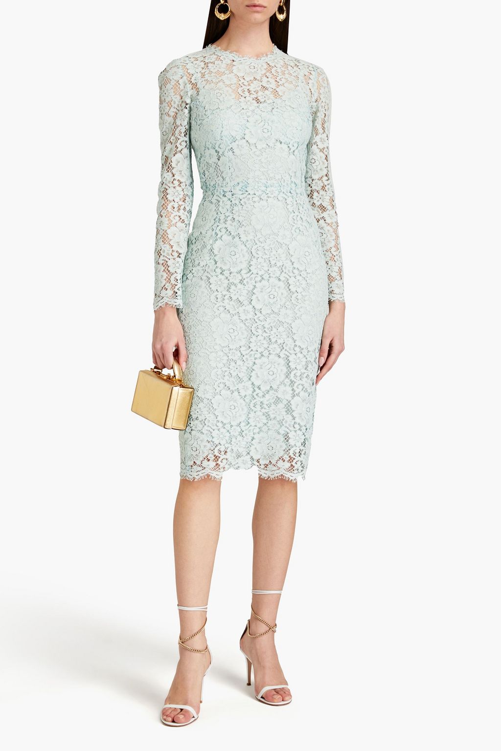 DOLCE&GABBANA Cotton-blend corded lace dress