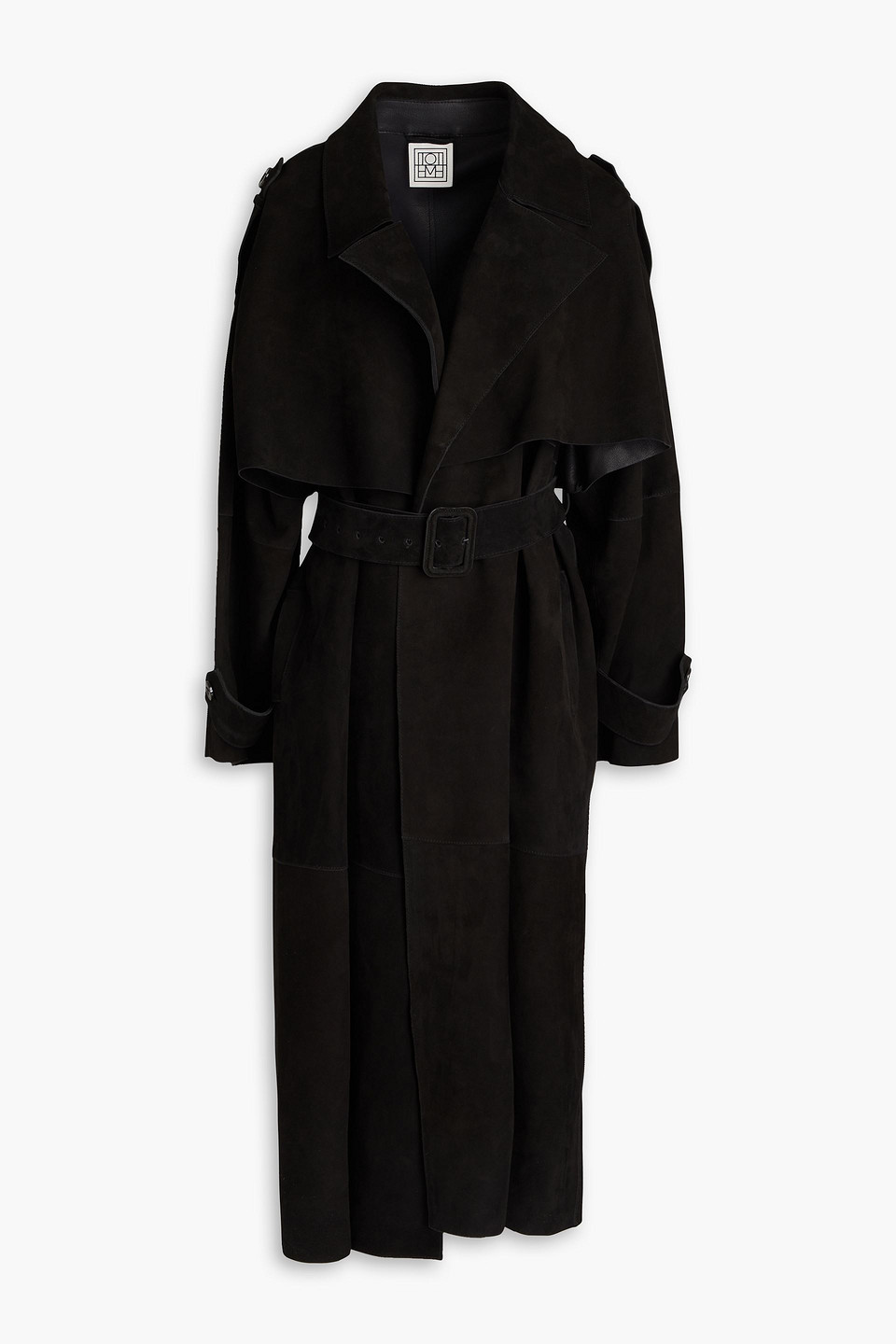 Totême Suede Coat In Black