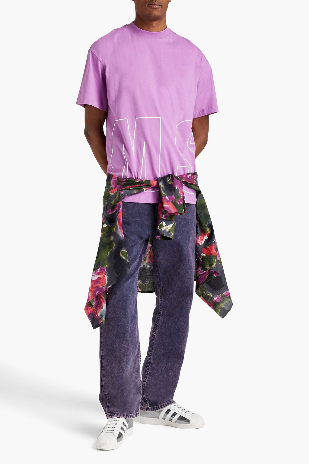 MSGM コットンジャージー Tシャツ プリント入り