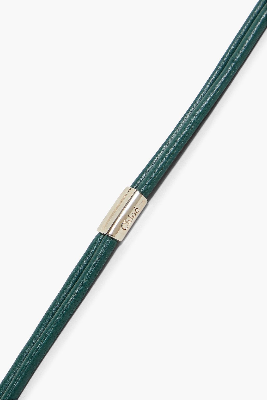 CHLOÉ Gold-tone, leather and stone necklace
