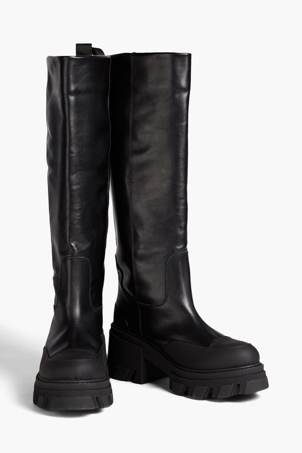 GANNI Leather knee boots