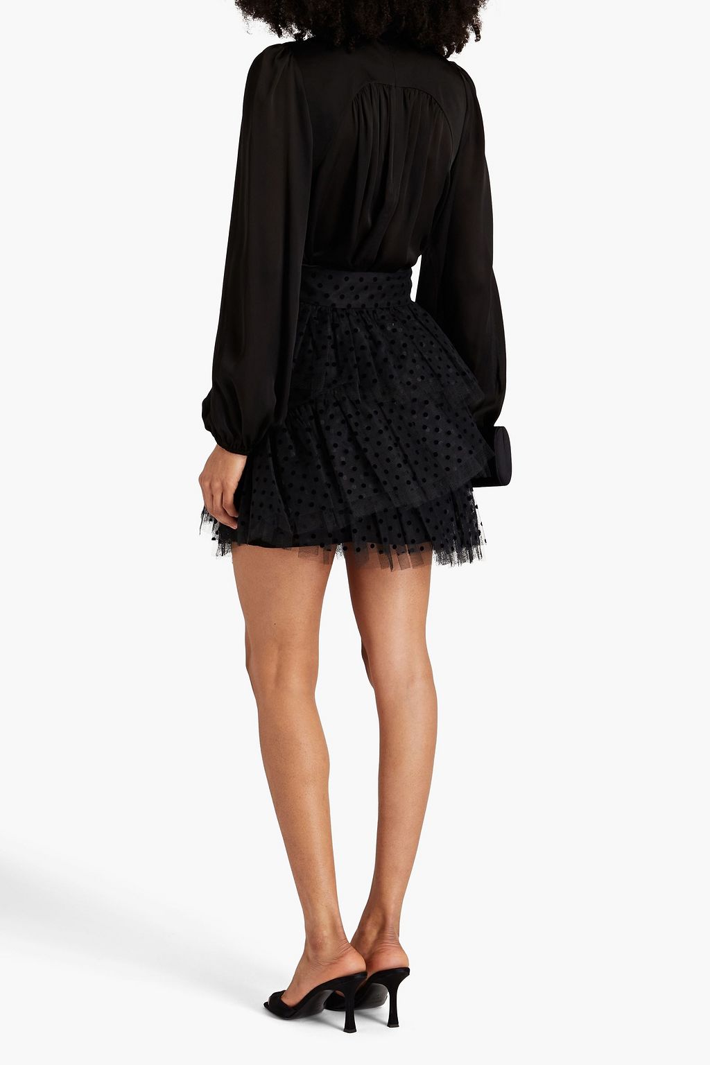 ZIMMERMANN Tiered flocked tulle mini skirt