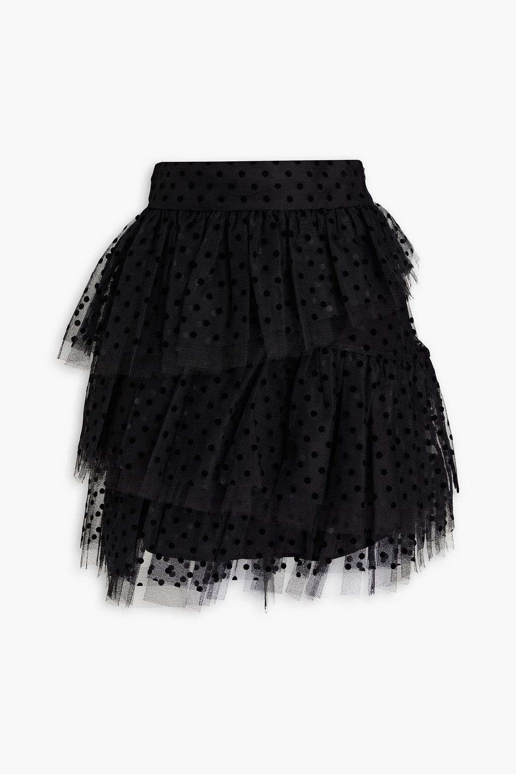 ZIMMERMANN Tiered flocked tulle mini skirt | THE OUTNET