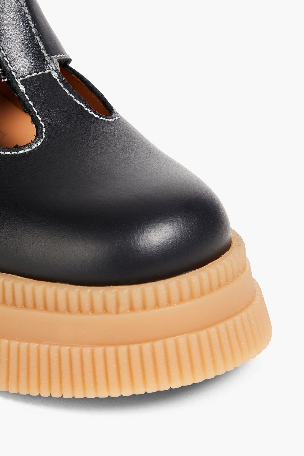GANNI Buckled leather loafers