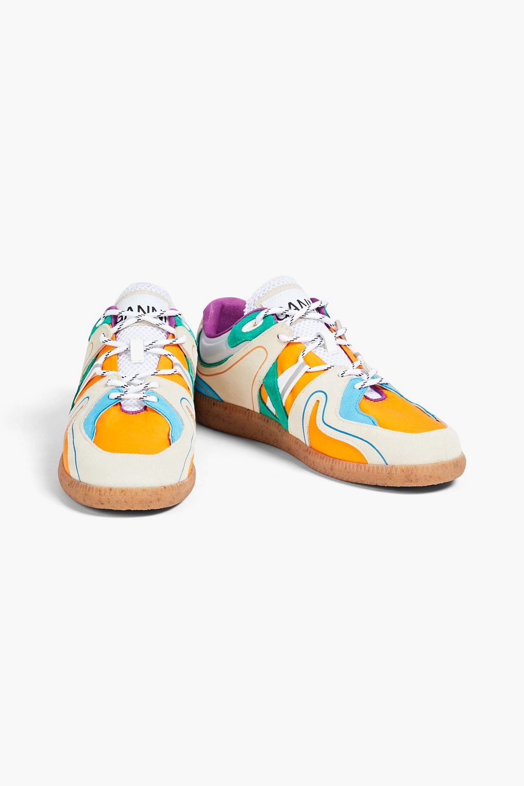 GANNI Suede and shell sneakers