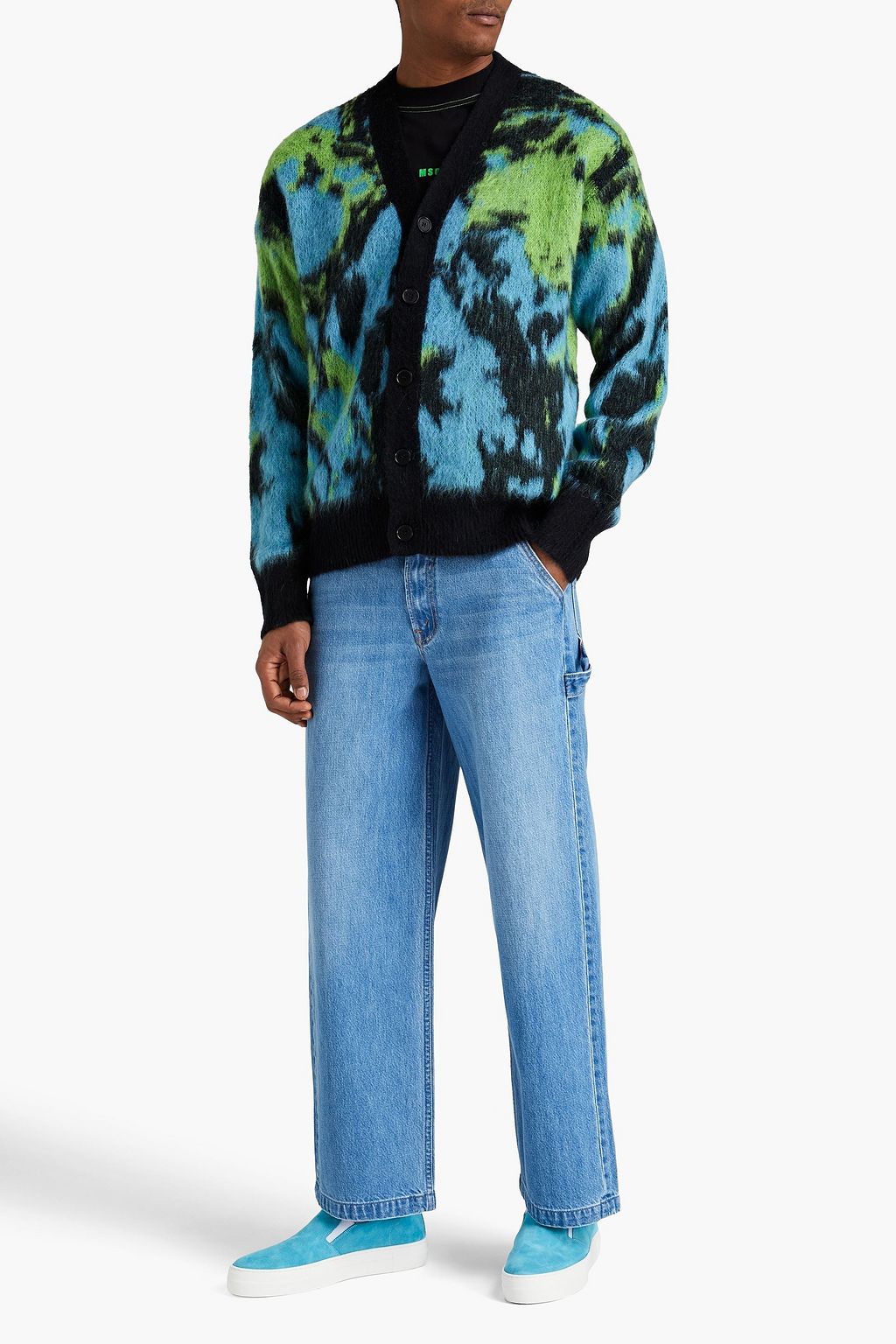 MSGM ブラッシュドジャカードニット カーディガン