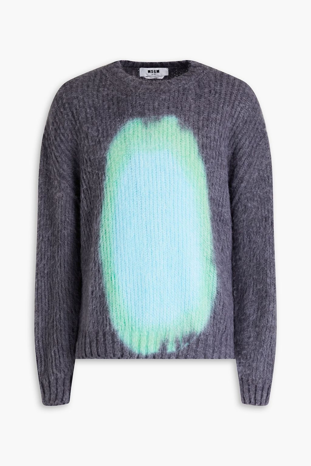 MSGM Printed ribbed-knit sweater