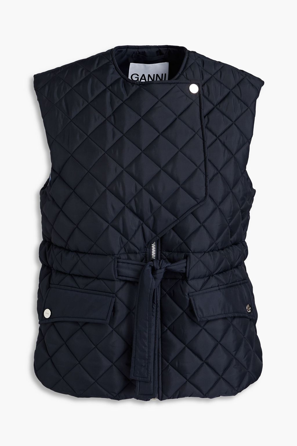 ganni quilted vest