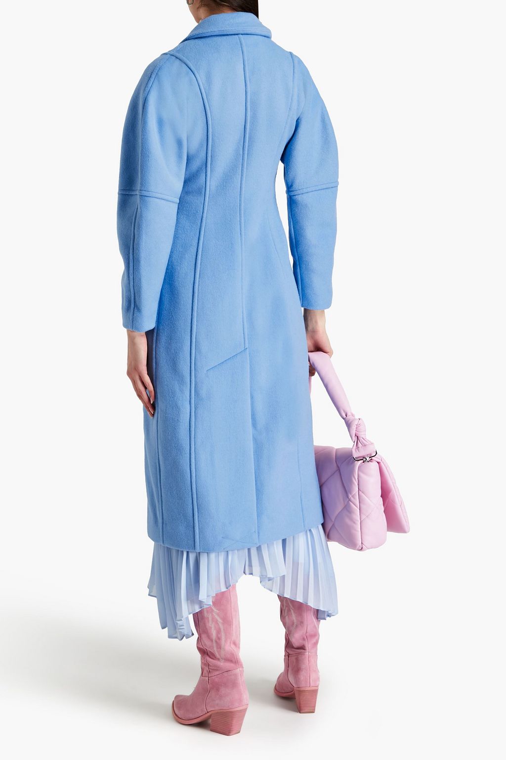 GANNI Wool-blend brushed-felt coat